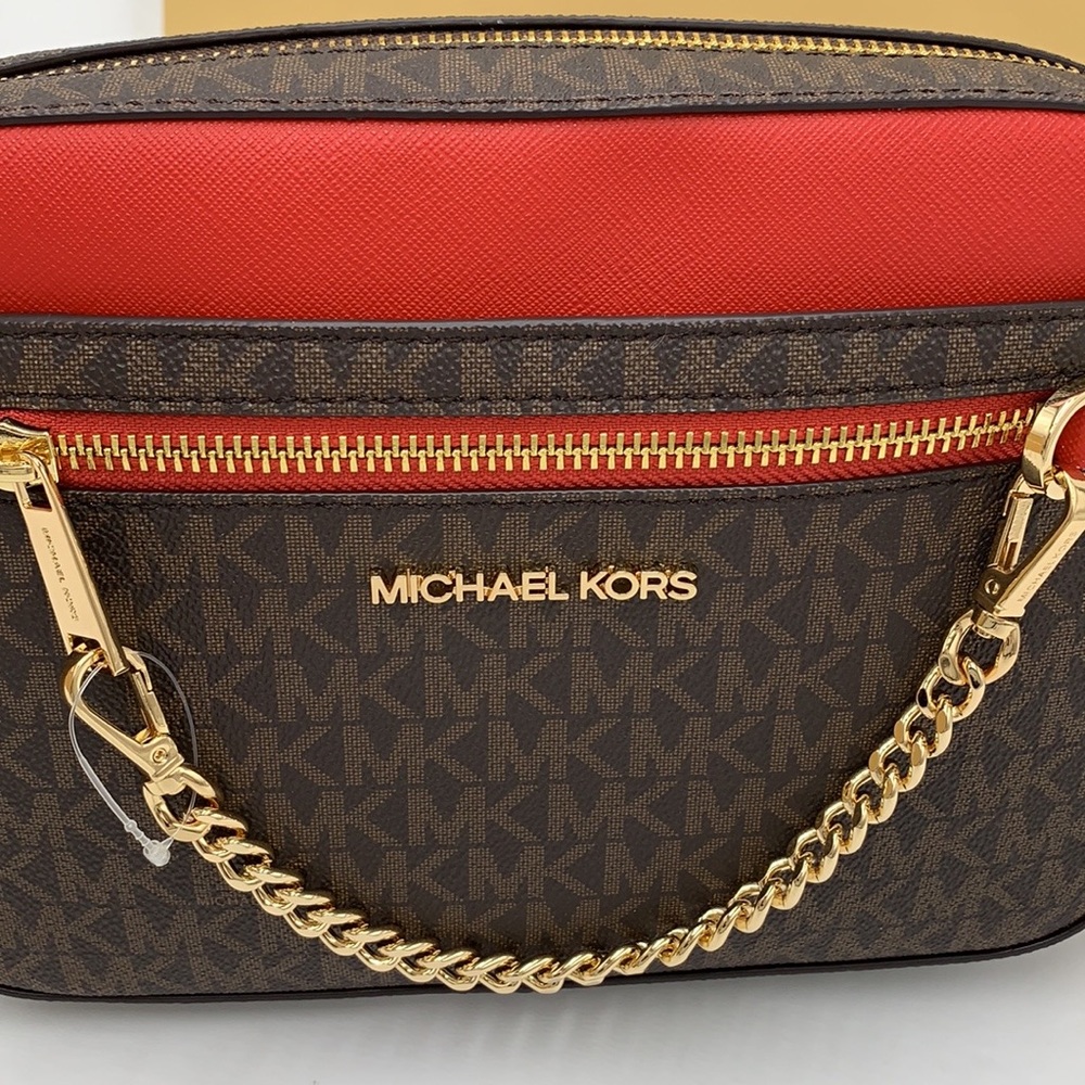 Michael Kors Jet Set Large Logo Crossbody Bag - Picture 7 of 16